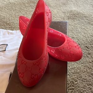 Gucci Rubber Rosso Red Ballet Flats